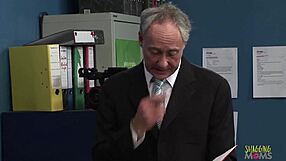 Two Horny Milf Secretaries In Lingerie Fuck Bosses Doggystyle On Office Couch