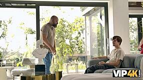 Hey boyfriend, watch your hot Czech girlfriend Una Fairy suck my old cock on the sofa?