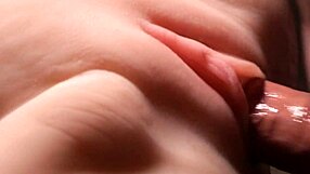 Double Penetrate Cute Fuck Doll's Shaved Wet Pussy Closeup
