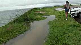 menage in public me eating friend's pussy while nicoly milks guy's cum