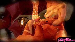 two blonde lesbian teens lick wet pussies during emotional christmas massage orgy.