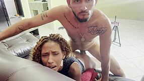 Big Cock Destroys Neighbor's Virgin Ass Making Her Scream and Moan Loudly