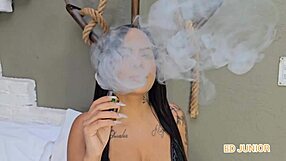 she lights up then rides that bareback brazilian cock like a pro with luana aguiar