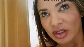 Latina Milf Catches Athletic Cousin Showering with Big Cock for Steamy Bathroom Blowjob