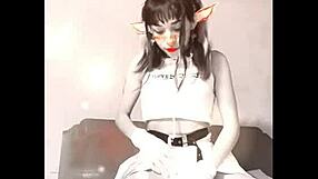 Bonneyuwu as elf teases stepdad flashing panties under skirt