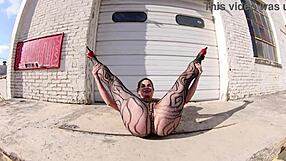 curvy milf flashes huge ass in thong bodysuit walking public docks