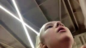 Chubby teen fingers fat pussy closeup during public workout masturbation