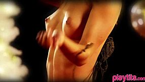 two blonde lesbian teens lick wet pussies during emotional christmas massage orgy.