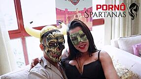 Damn that hairy wife of the cuckold takes monster black cock rough doggystyle moaning loud