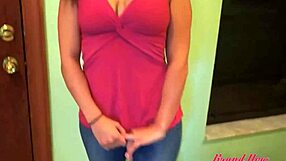 Kinky big titted brunette Maria, uh, she sucks rides cock so hard n' gets facial cum