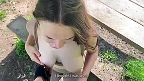 Beautiful dating site girl deepthroats my cock first date park blowjob