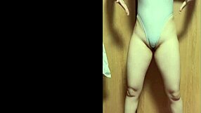 Asian Amateur Dances Hilariously in See-Through Leotard