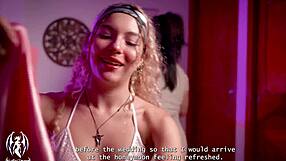 pre-wedding massage with selena turns into wild bisexual ffm threesome cum-covered orgy