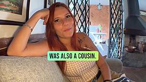 Redhead Brazilian teen Carla Santon rides cock in casting pov backstage sex