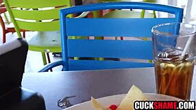 Cuck Couple Picks Up Black Waiter for Outdoor Interracial Wife Fuck with BBC