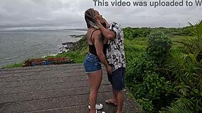 menage in public me eating friend's pussy while nicoly milks guy's cum