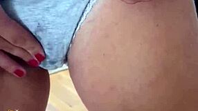 milf bounces huge tits in mirror selfie stripping panties off sexy!