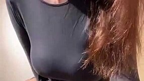 stepmom massages her milky natural tits to a shaking orgasm on webcam