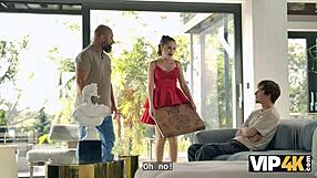 Hey boyfriend, watch your hot Czech girlfriend Una Fairy suck my old cock on the sofa?