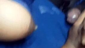 Beautiful black teen deepthroats spits on my throbbing cock