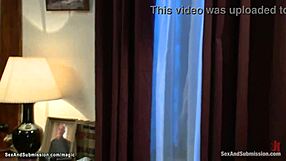 Bound Blonde GF Choked Double Penetrated Monster Cocks