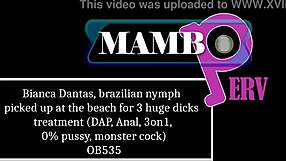 Bianca Dantas Teased from Beach into Triple Monster Cock Anal DAP