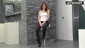 eva berger's bubble butt endures sloppy deepthroat extreme anal after interview