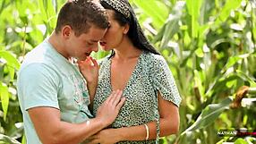 i get sassy in mia's corn field for outdoor pussy sex pounding