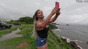 menage in public me eating friend's pussy while nicoly milks guy's cum