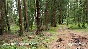 damn playing in forest woods got so hot with these sexy tits and ass!