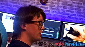 so this plump 18+ big titted nerd gets tricked by a fake agent into titty fucking and more