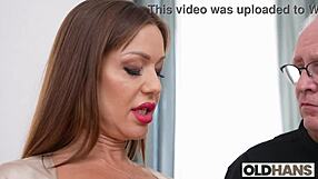 oldhans rams monster cock deep into hot milf real estate agent's shaved pussy
