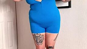 Curvy Plump Asian Worships Her Massive Natural Boobs During Soft Workout