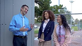 dirty teen uniform skirt hides what teacher's huge cock uncovers??