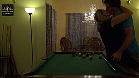 Hot Milf Wife Handled Hard on Pool Table with Huge Tits Rocking!
