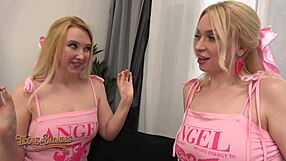 Blonde Angels Vera Deepthroat Monster Cocks in Rough Lingerie Threesome
