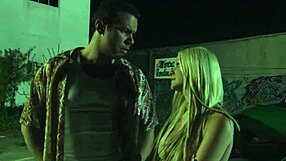 carman sneaks outdoor fuck ending with cum dripping off her tongue