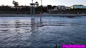 gave a ride to this hot blonde nudist beach beauty ending in steamy car oral and home anal