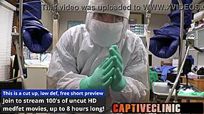 testing out white coveralls with face coverings and gloves backstage