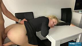 hey delivery dude trades toy for uncut cock pounding blonde lollipop babe doggystyle