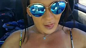 brazilian milf blows monster cock from app driver in car