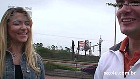 Street Cash Lures Blonde Brazilian Into Outdoor Studio Fuck