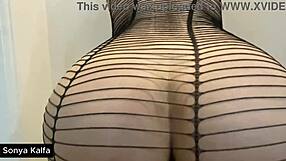 sexy arab secretary's big natural tits jiggle as boss bends her over for intense doggystyle promotion fuck with cum on fat ass