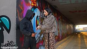 domicano blasts tight italian pussy under barcelona bridge