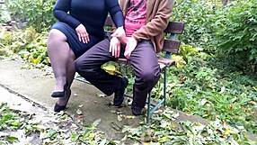 our filthy street cum fetish has this chubby milf in nylons covered head to toe