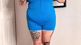 Curvy Plump Asian Worships Her Massive Natural Boobs During Soft Workout