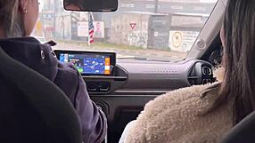 App Driver Licks Tanned Wet Pussy Outdoor After Pee Payment