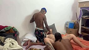 my buddy calls me to bahia and brings his hot latina for raw anal party orgy in shower