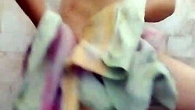 Ever seen a desi girlfriend's big natural tits bounce while fingering her wet pussy in the bathroom?