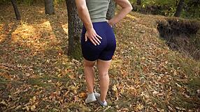 damn my panty lines tease through tight yoga shorts outside